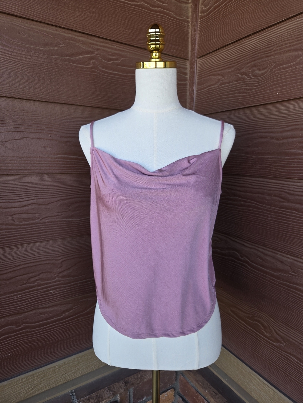 Wild Fable Women's Old Rose Cowl Neck Slinky Stretch Cami Top Size Medium EUC